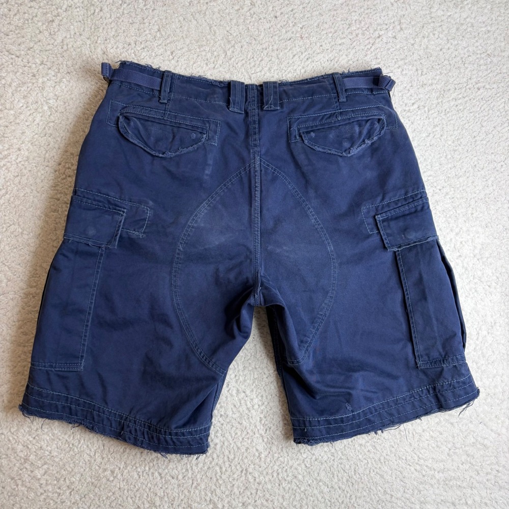 VIntage Polo Ralph Lauren 67 mens blue cargo surplus military heavy shorts 36 - Picture 5 of 8